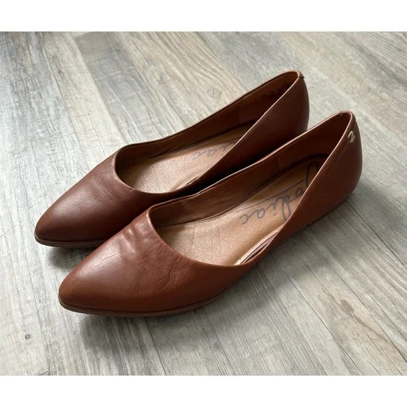 Zodiac Women's Brown Hill Pointed Toe Slip-On Flats Shoes Size 9 Leather Comfy - Picture 4 of 10